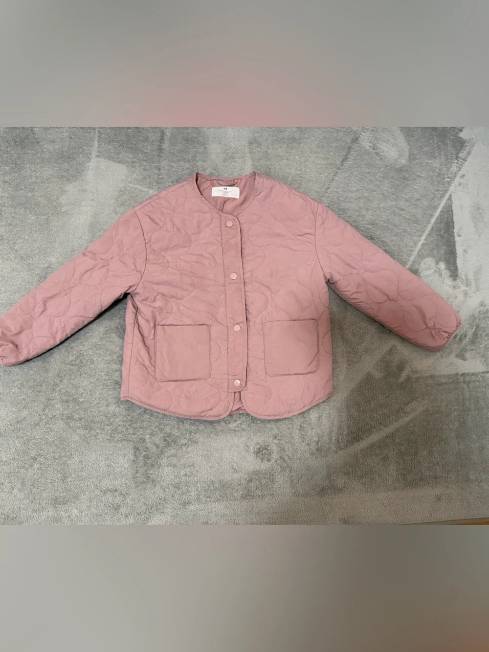 H&M Girls Quilted Jacket - Dusty Rose size 6-8